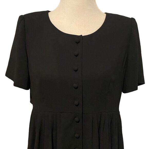 Vintage Liz Claiborne Black Modest Formal Maxi Dress - Picture 5 of 9